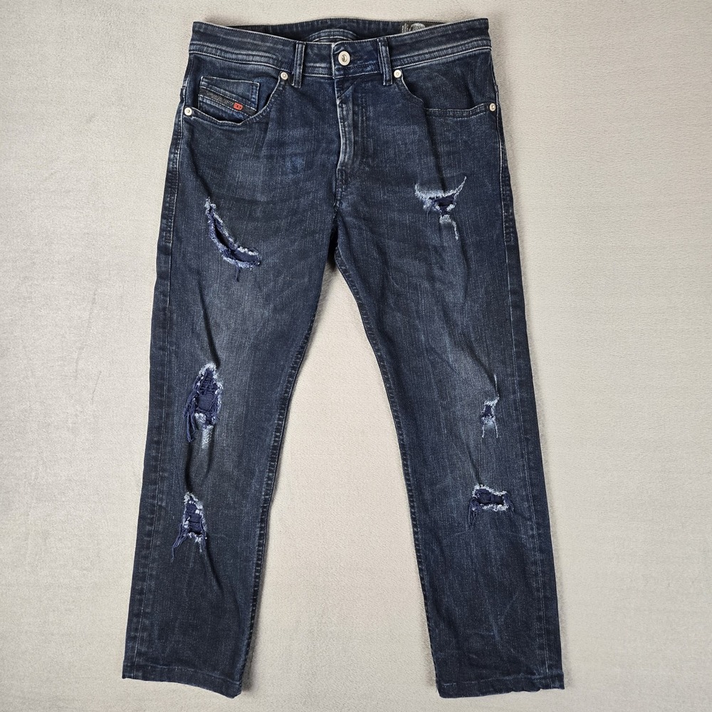 Diesel Thommer Slim Skinny Jeans Mens 32x30 (32x25) Dark Wash Distressed Stretch